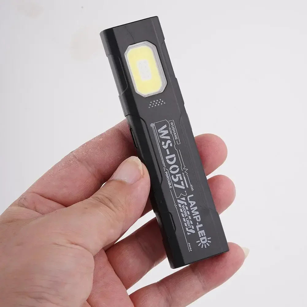 Powerful Mini COB LED Keychain Flashlight USB C Rechargeable Hanging Work Light Waterproof Keyring Camping Walking Pocket Lamp