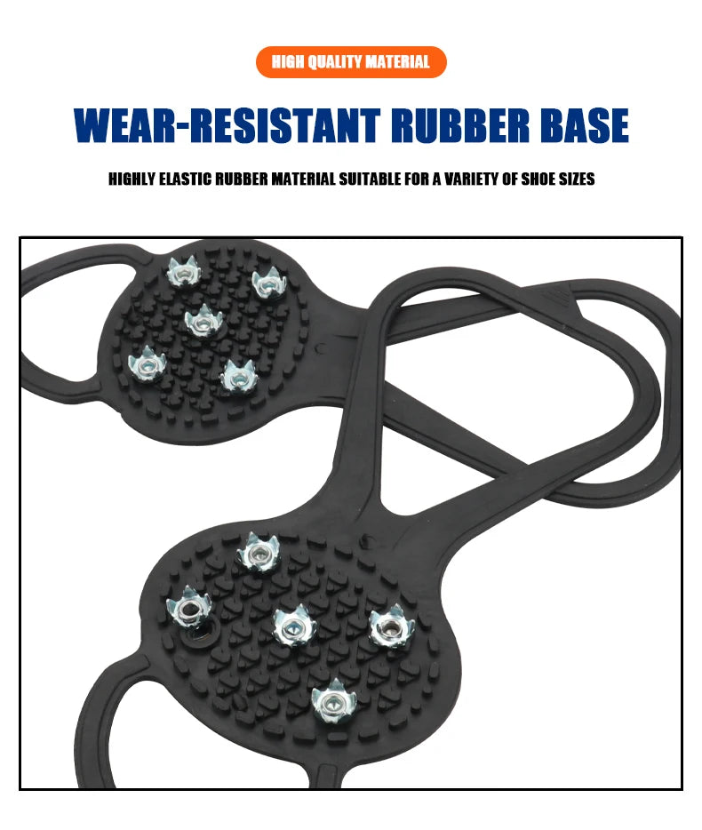 1 Pair 5 Studs Anti-Skid Ice Snow Camping Walking Shoes Winter Safety Boots Universal Professional Climbing Crampons