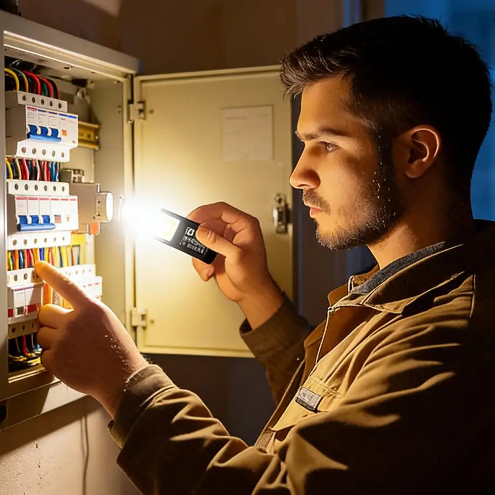 Powerful Mini COB LED Keychain Flashlight USB C Rechargeable Hanging Work Light Waterproof Keyring Camping Walking Pocket Lamp