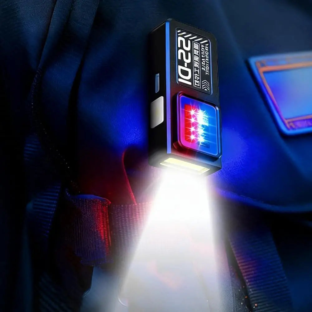 Powerful Mini COB LED Keychain Flashlight USB C Rechargeable Hanging Work Light Waterproof Keyring Camping Walking Pocket Lamp