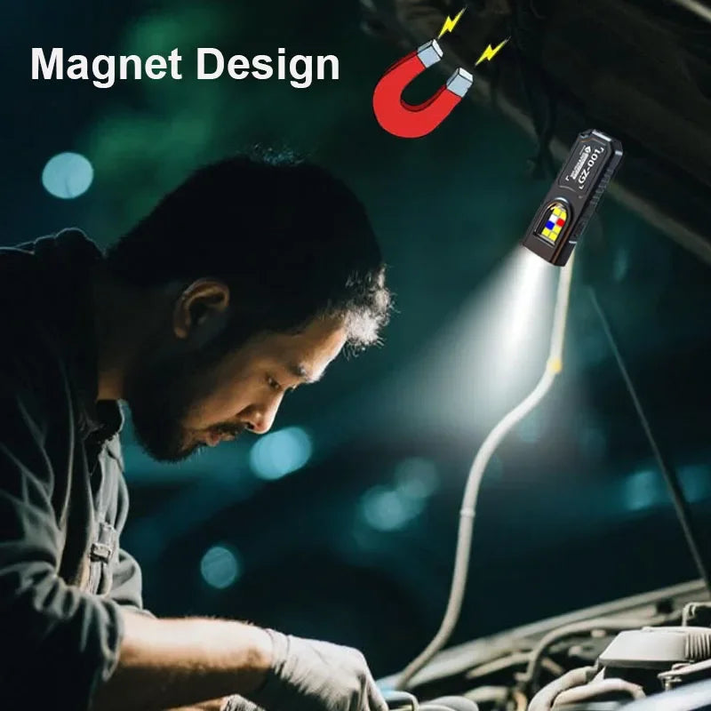 Powerful Mini COB LED Keychain Flashlight USB C Rechargeable Hanging Work Light Waterproof Keyring Camping Walking Pocket Lamp