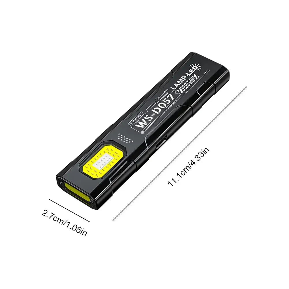 Powerful Mini COB LED Keychain Flashlight USB C Rechargeable Hanging Work Light Waterproof Keyring Camping Walking Pocket Lamp