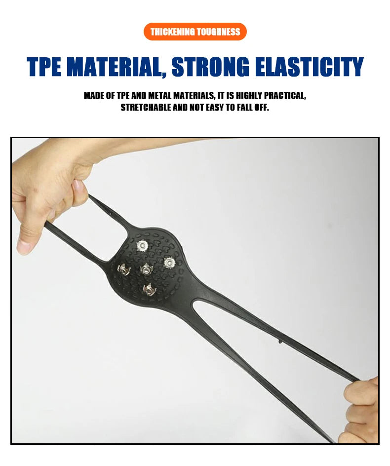 1 Pair 5 Studs Anti-Skid Ice Snow Camping Walking Shoes Winter Safety Boots Universal Professional Climbing Crampons