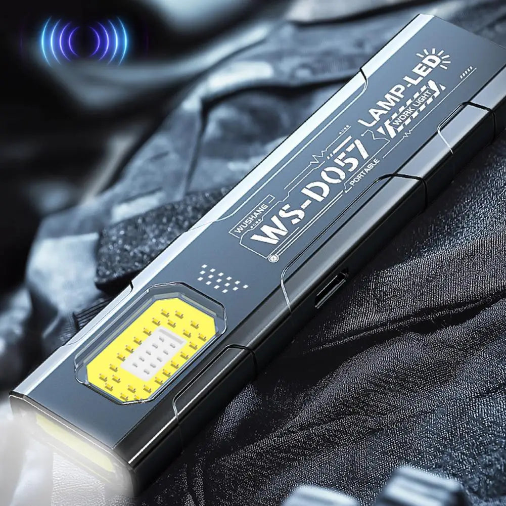 Powerful Mini COB LED Keychain Flashlight USB C Rechargeable Hanging Work Light Waterproof Keyring Camping Walking Pocket Lamp