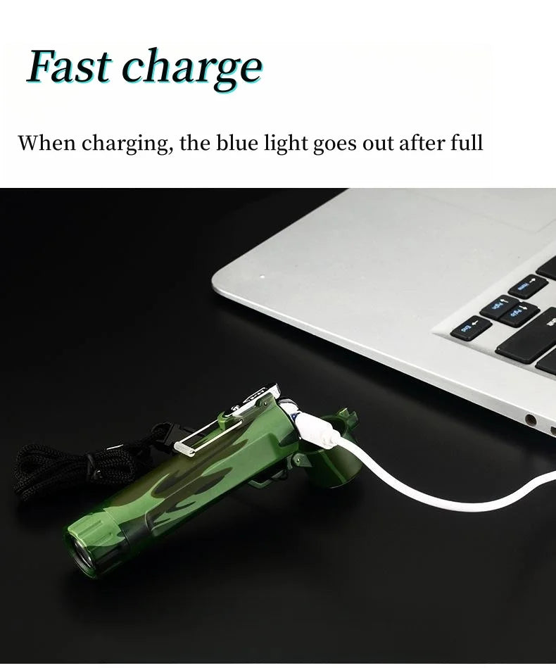 Electric Windproof Metal Lighter Flameless Dual Arc Plasma Rechargeable USB Waterproof Lighter with Flashlight Outdoor Tools