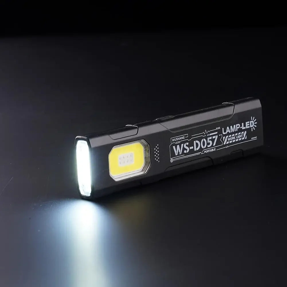 Powerful Mini COB LED Keychain Flashlight USB C Rechargeable Hanging Work Light Waterproof Keyring Camping Walking Pocket Lamp