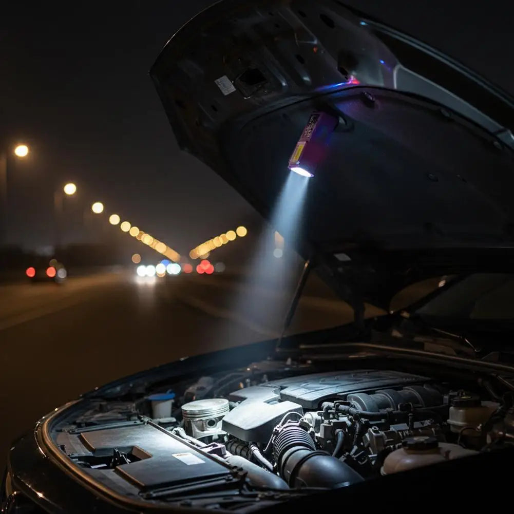 Powerful Mini COB LED Keychain Flashlight USB C Rechargeable Hanging Work Light Waterproof Keyring Camping Walking Pocket Lamp