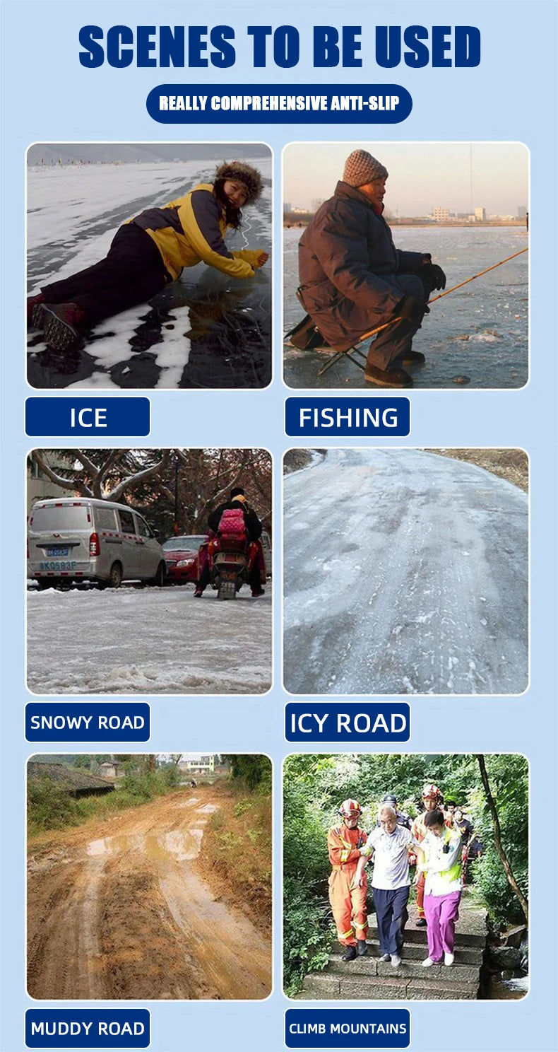 1 Pair 5 Studs Anti-Skid Ice Snow Camping Walking Shoes Winter Safety Boots Universal Professional Climbing Crampons